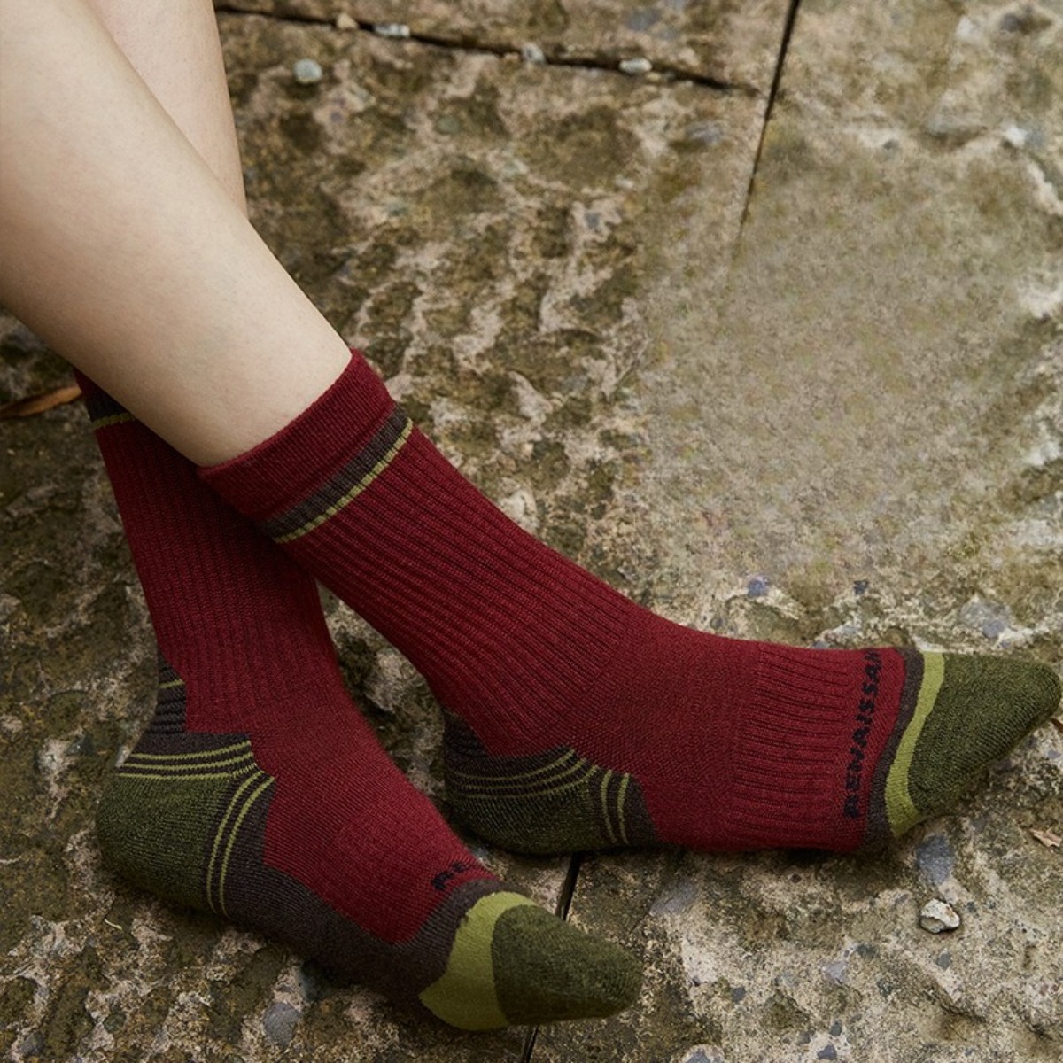 Wool Hiking Sock - 男女兼用メリノウールソックス 厚手テリークッション ミッドカーフソックス 保温性抜群 ハイキング スキー