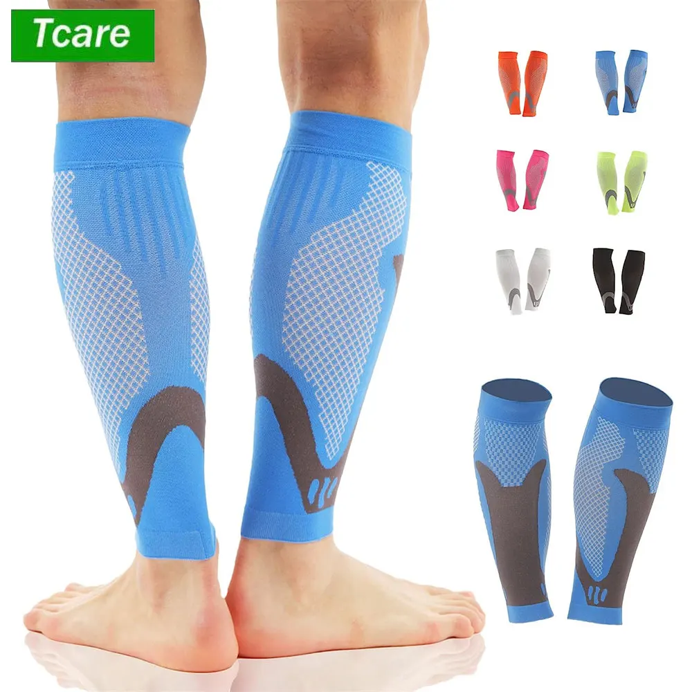 Compression Sleeve Calf - 1 ペアのふくらはぎ圧縮スリーブ、すねのスプリントサポート、脚のけいれん緩和、静脈瘤、バスケットボール、旅行、ランニング、スポーツ、仕事