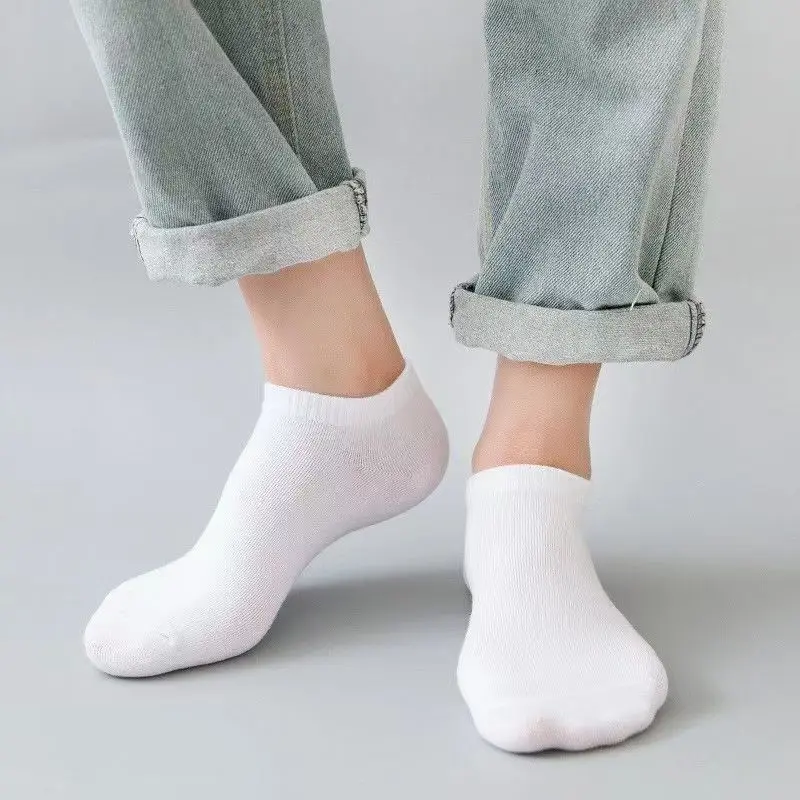 5足組 ユニセックス カジュアル 無地 ボートソックス 薄手 - Ankle Sock Low Cut のレビューと価格
