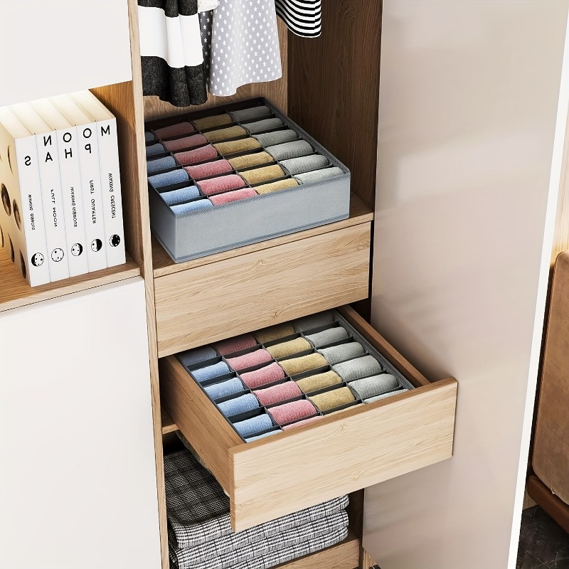 2個セット 24区画 布製靴下＆下着オーガナイザー - 丈夫 - Sock Organizer Tray のレビューと価格
