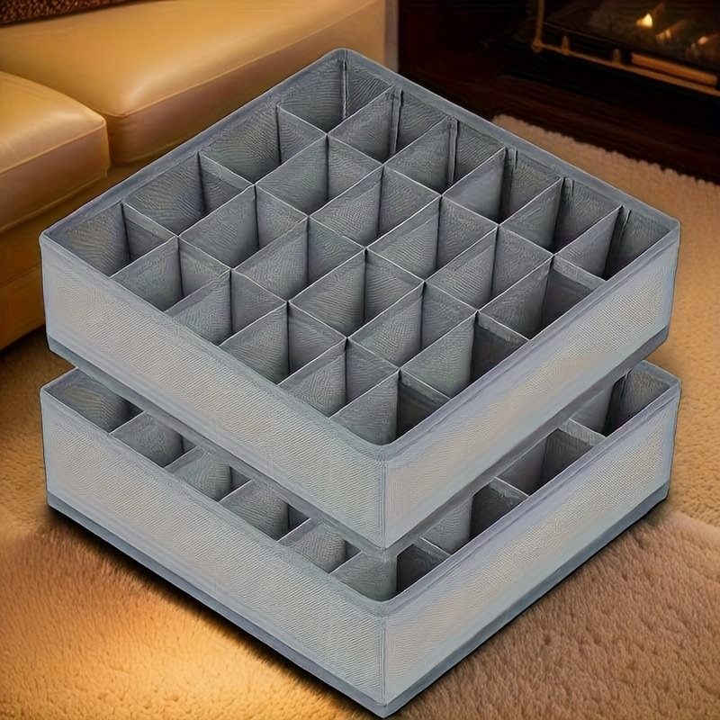 2個セット 24区画 布製靴下＆下着オーガナイザー - 丈夫 - Sock Organizer Tray のレビューと価格