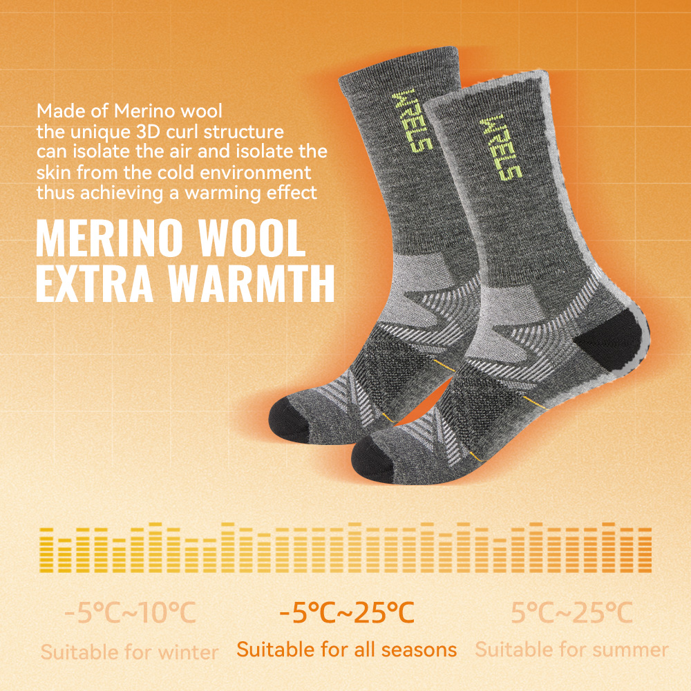 WRELS 1/2/3 ペアメリノウールハイキングソックス通 - Wool Hiking Sock のレビューと価格