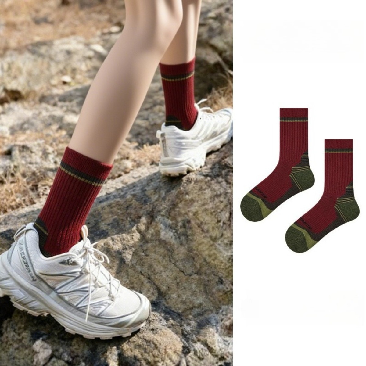男女兼用メリノウールソックス 厚手テリークッション ミッドカ - Wool Hiking Sock のレビューと価格