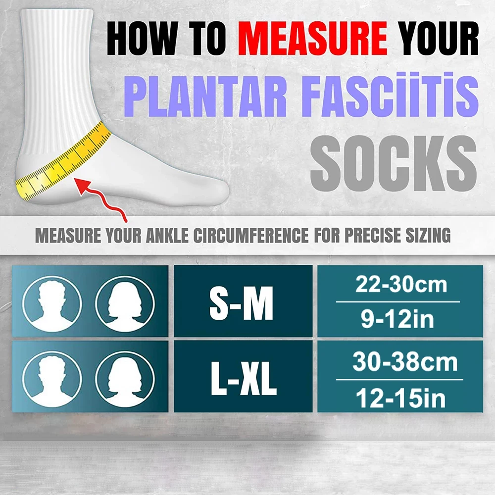 1組の足底筋膜炎用圧迫足首ブレースソックススリーブ、かかとの - Ankle Brace Sock のレビューと価格