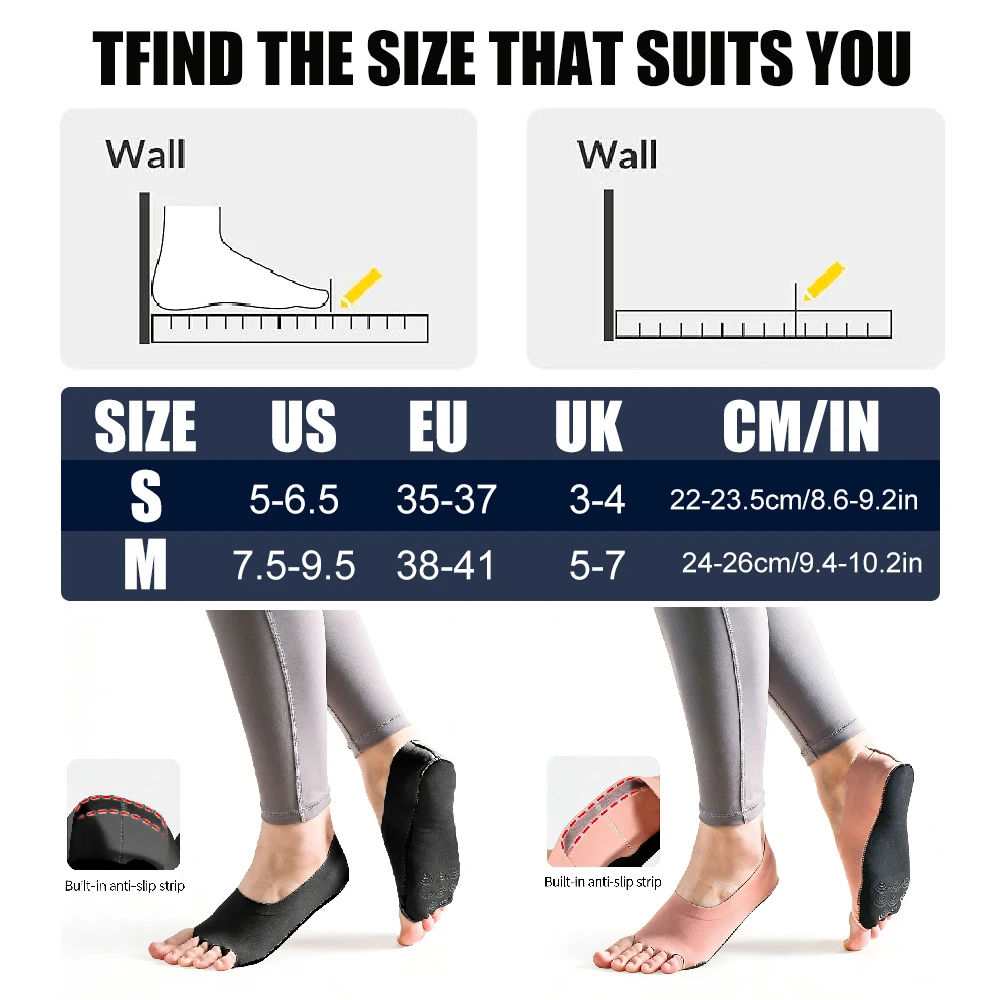 女性用つま先なしヨガソックス1組、ピラティスソックス、滑り止 - Grip Sock Yoga のレビューと価格
