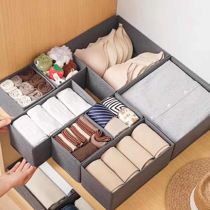 3PCファブリック下着収納ボックス引き出しオーガナイザー、ク - Sock Organizer Tray のレビューと価格