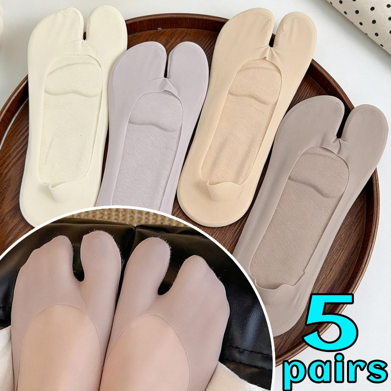 1/5ペア レディース アイスシルク足袋ソックス つま先分離 - Toe Sock Split のレビューと価格
